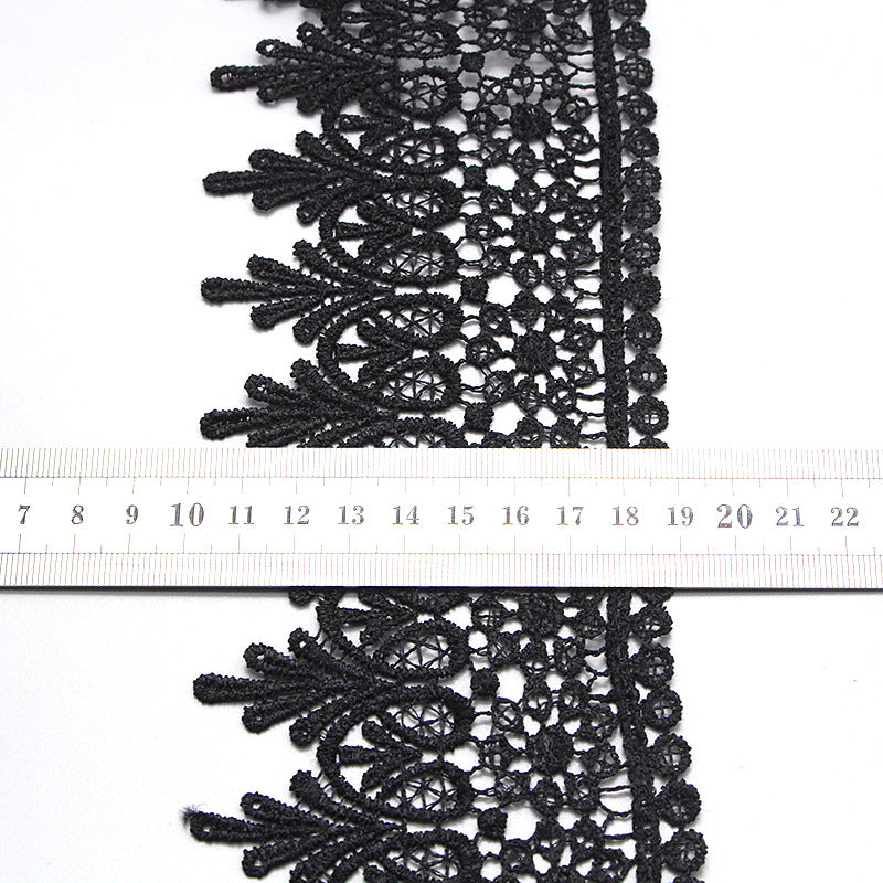Black and White 9cm Polyester Silk Lace for DIY Crafts