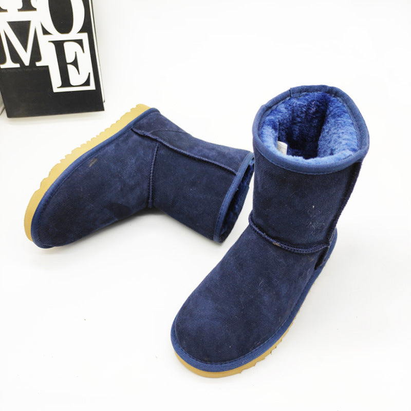 Women's Genuine Leather Mid-Calf Snow Boots