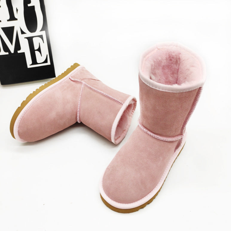 Women's Genuine Leather Mid-Calf Snow Boots