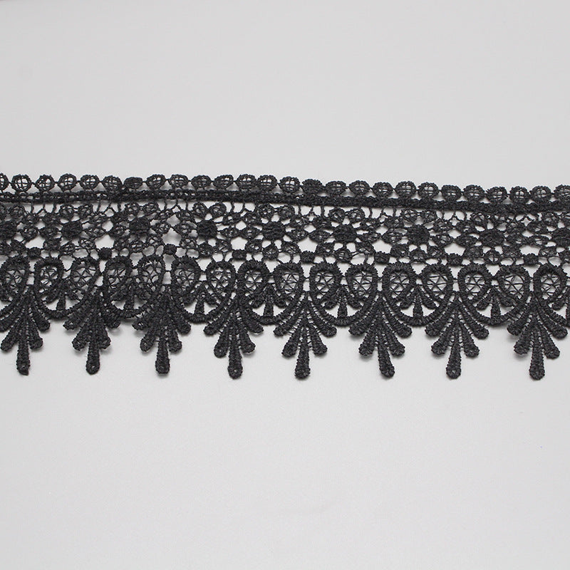 Black and White 9cm Polyester Silk Lace for DIY Crafts