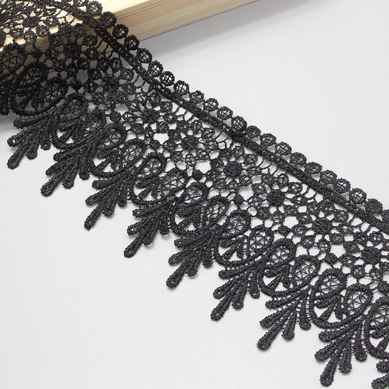 Black and White 9cm Polyester Silk Lace for DIY Crafts