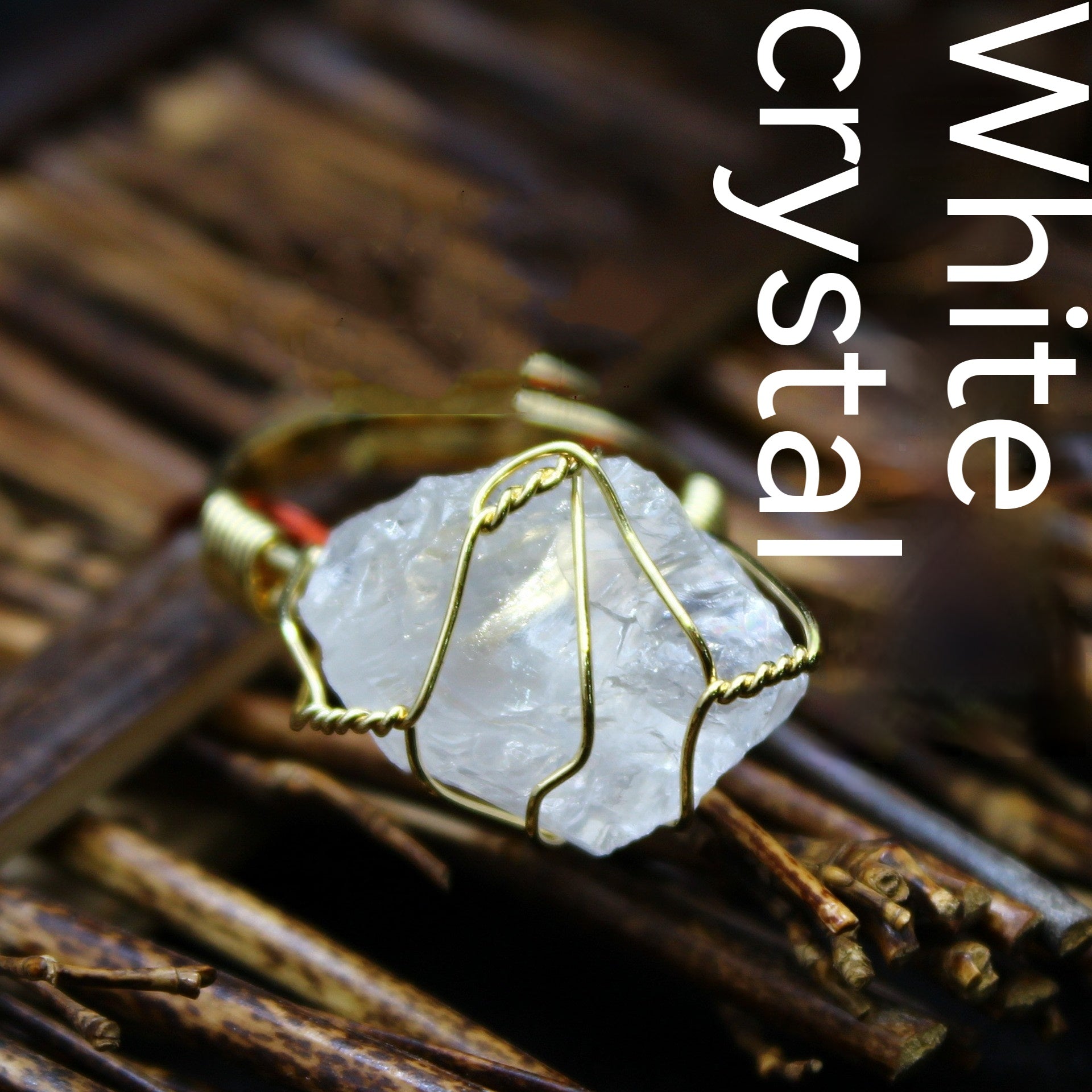 Retro Green Fluorite Rough Stone Ring