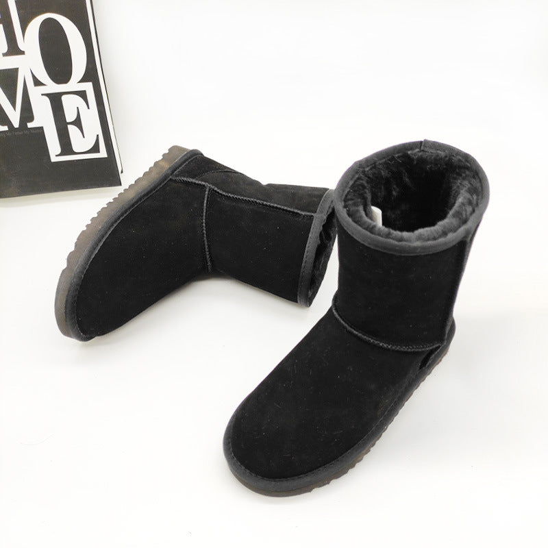 Women's Genuine Leather Mid-Calf Snow Boots