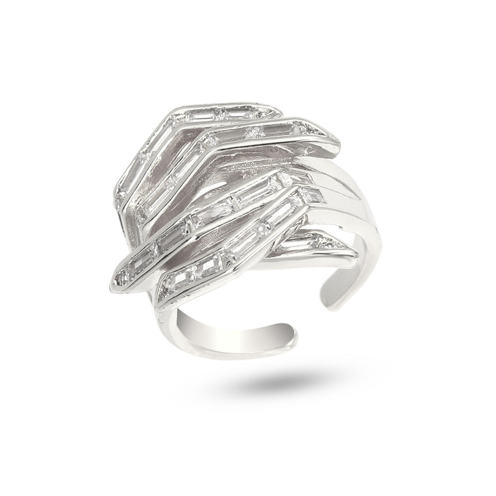Personalized Creative Square Zircon Micro-Inlaid Ring