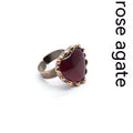 Retro Green Fluorite Rough Stone Ring