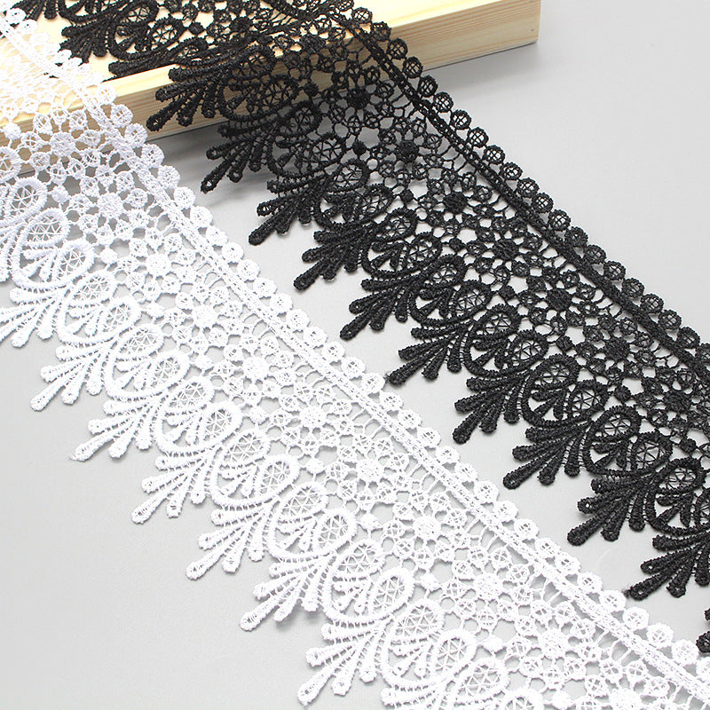 Black and White 9cm Polyester Silk Lace for DIY Crafts
