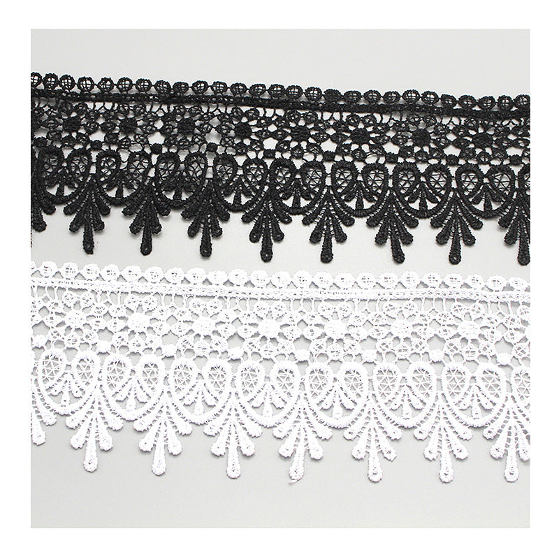 Black and White 9cm Polyester Silk Lace for DIY Crafts