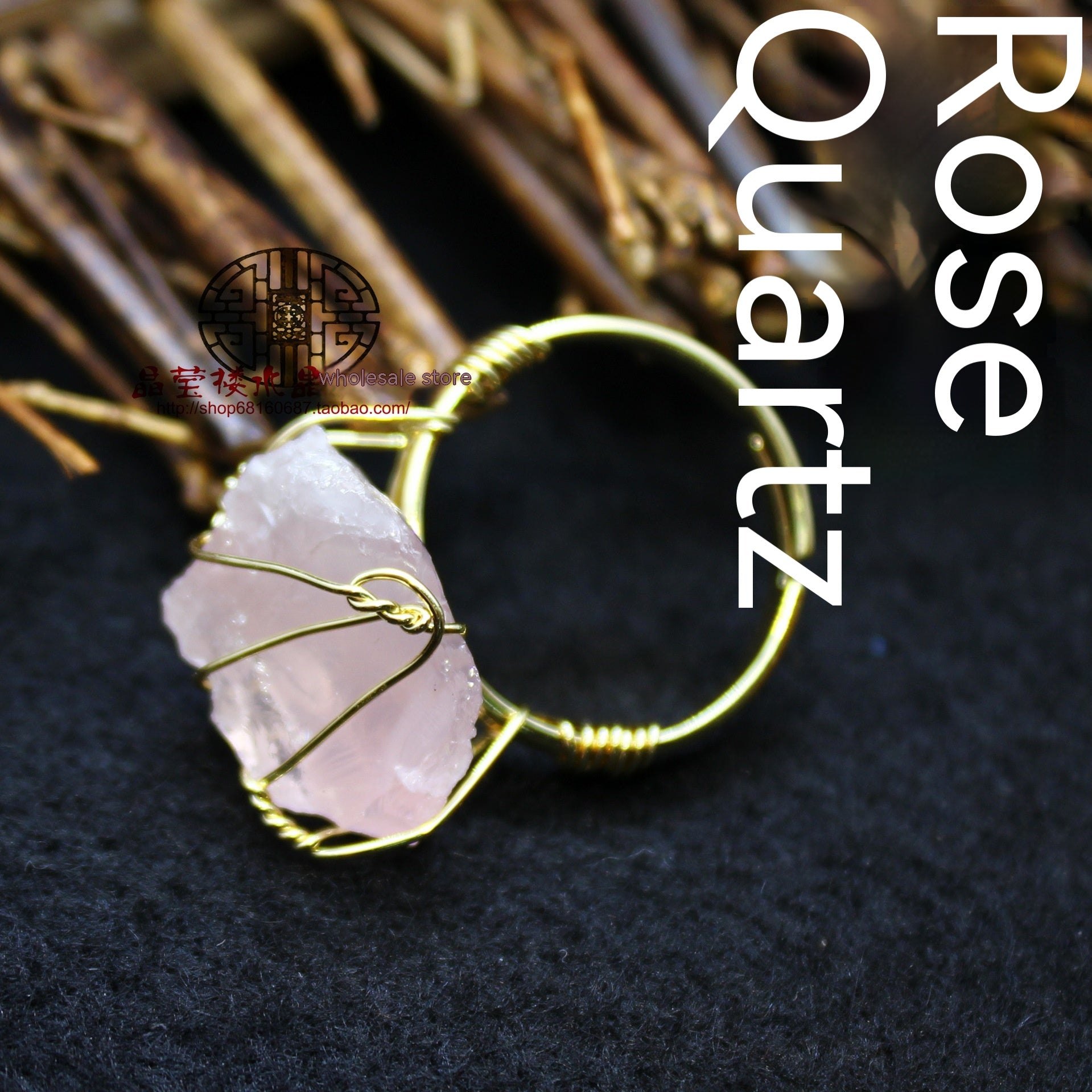 Retro Green Fluorite Rough Stone Ring