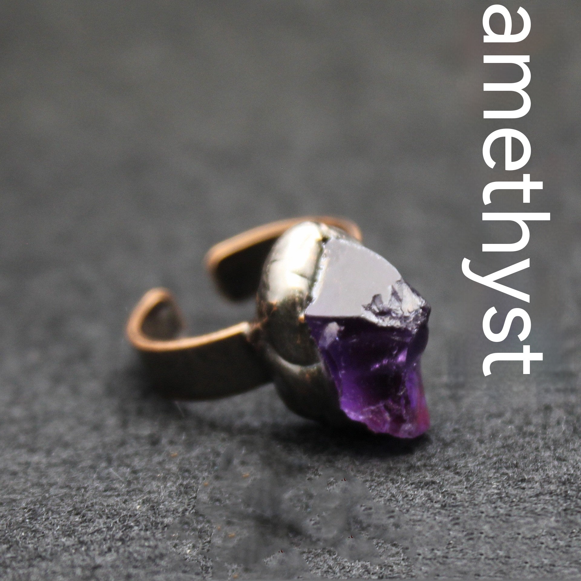 Retro Green Fluorite Rough Stone Ring