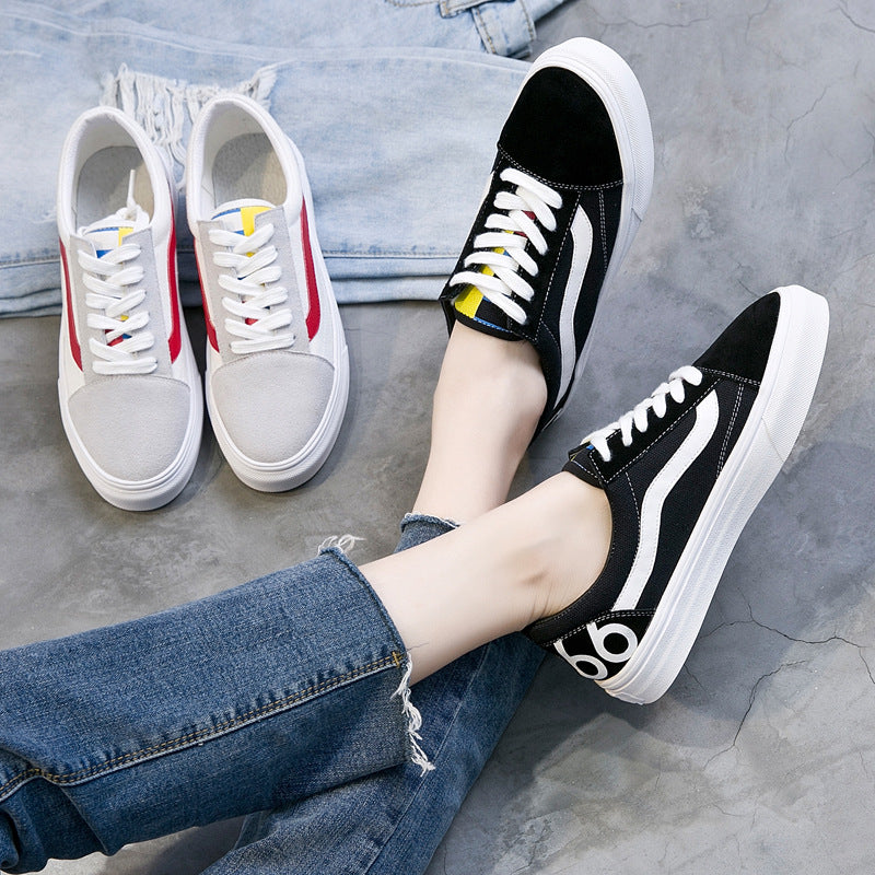 2020 Fall New Women's Suede Flat Lace-Up Sneakers